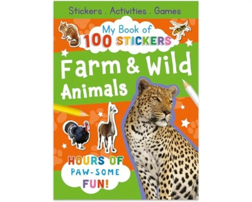 My Book of 100 Stickers: Farm & Wild Animals
