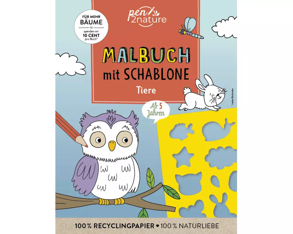 Malbuch mit Schablone. Tiere