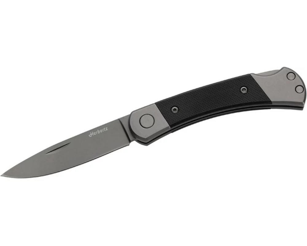 Herbertz Taschenmesser Titanbeschichtung Grey D2, Small, Black