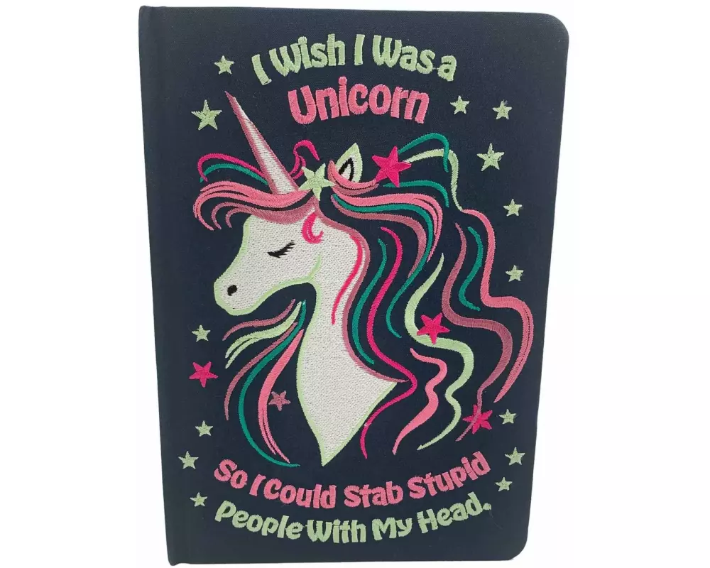 I Wish I Was A Unicorn Embroidered Journal