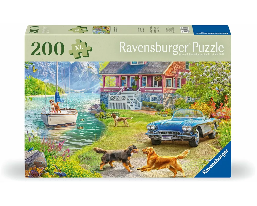Feel Well & Puzzle - Sommerhaus am See - Erwachsenenpuzzle mit 200 XL-Teilen und extra Bildvorlage