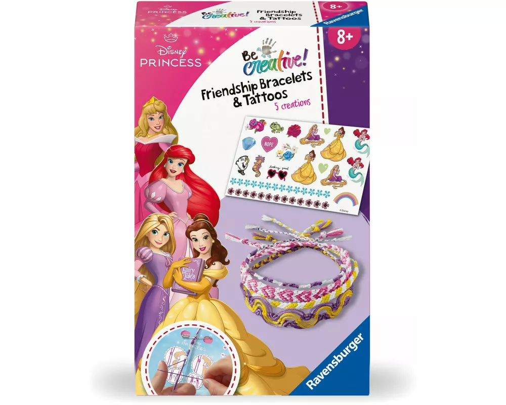 BeCreative Mini Disney Prinzessinnen - Bastelset Freundschaftsbändchen & Tattoos