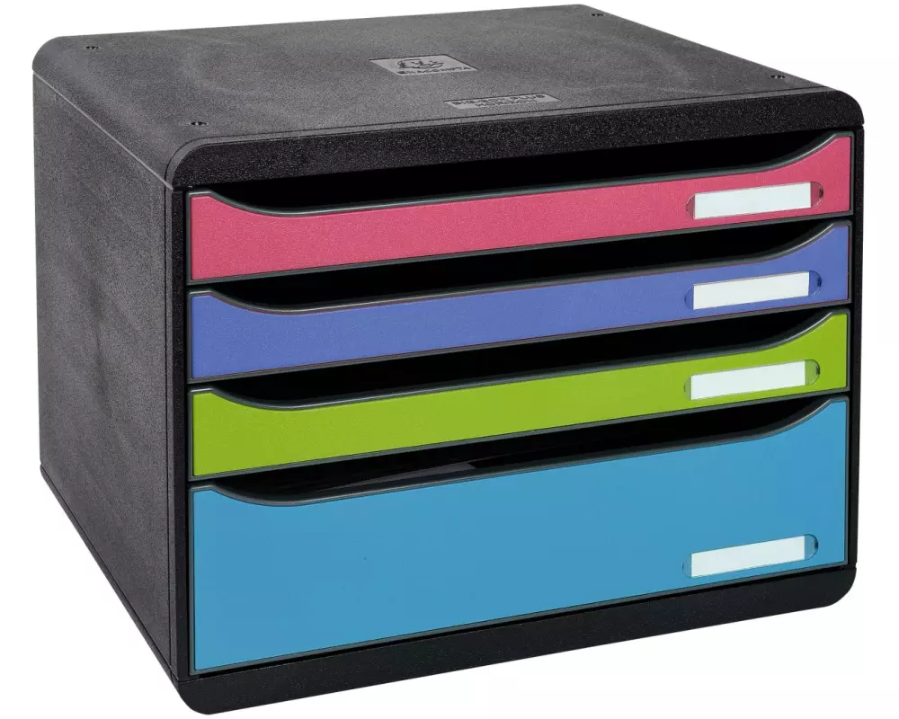 Exacompta Schubladenbox BIG-BOX PLUS MAXI 4 Schubladen, Mehrfarbig