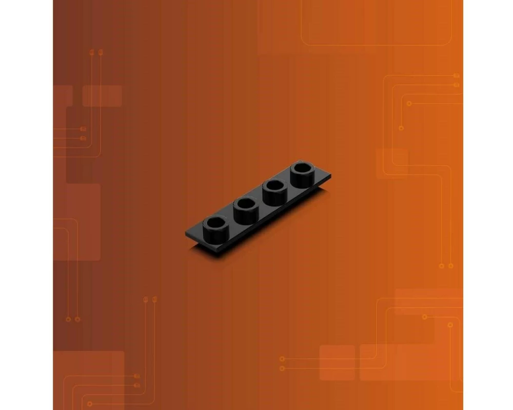 Light My Bricks 2.0 Tether Verbindungsplatte 1x4 Schwarz