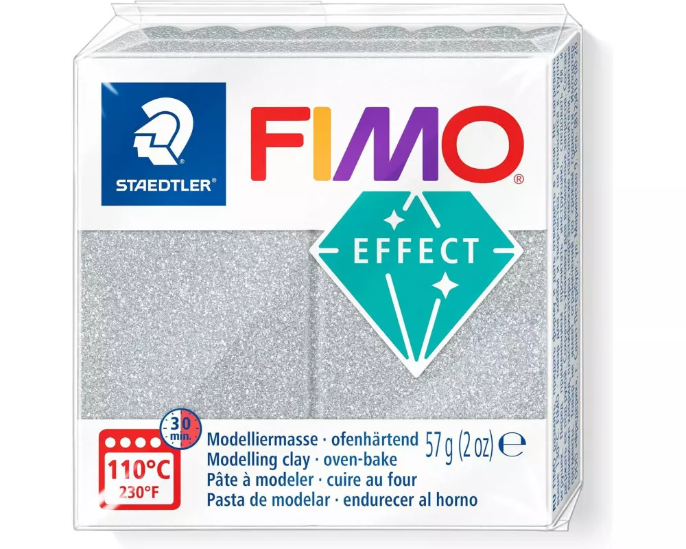Fimo Modelliermasse Soft Glitter Silber