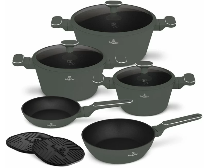 Berlinger Haus 10-teiliges Kochgeschirr-Set Matte Green Collection 2.0