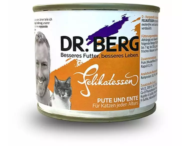 Dr. Berg Nassfutter Felikatessen Pute+Ent, 200 g
