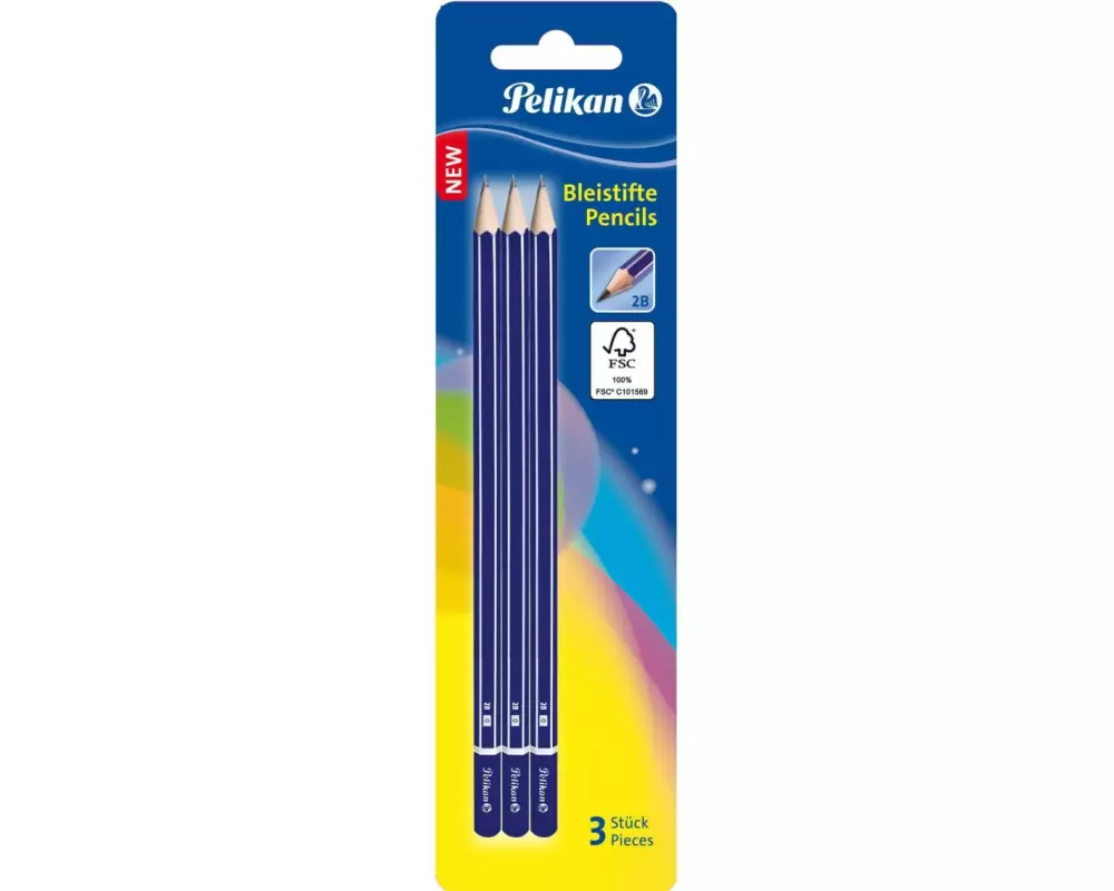 Pelikan Bleistift 2B, Blau, 3 Stück