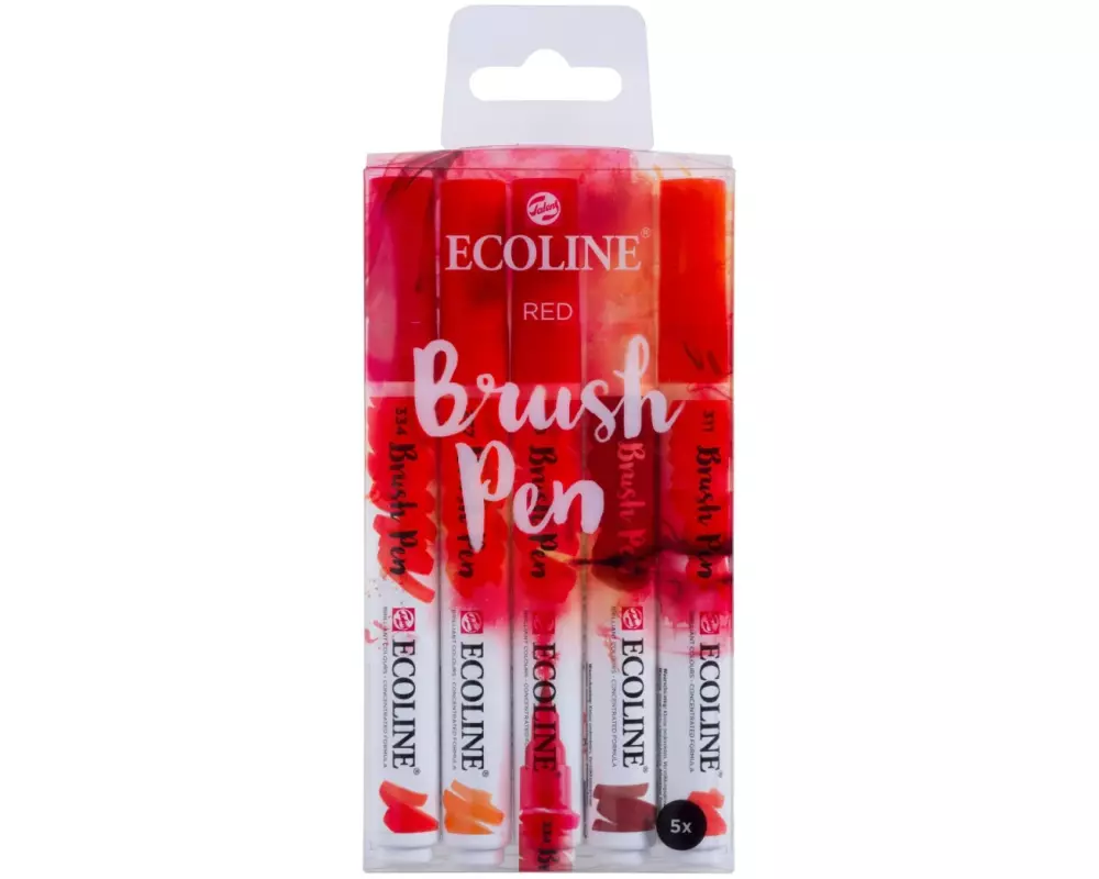 Talens Brushpen Ecoline 5er Set, Rot