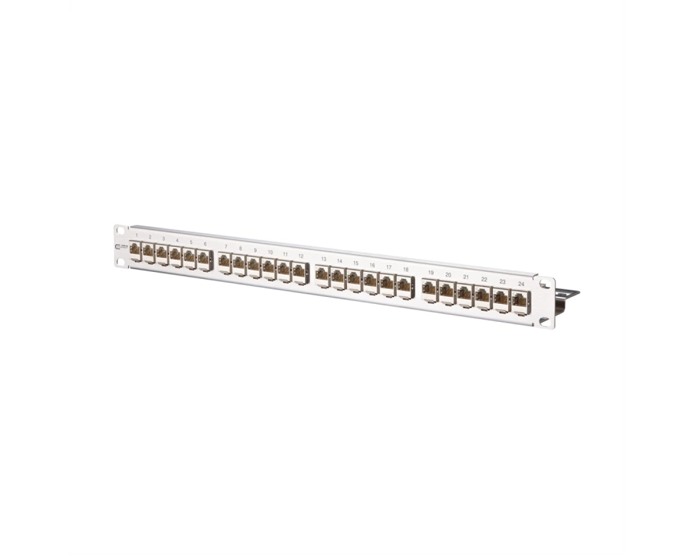 METZ CONNECT E-DAT modul 24x8(8) 1HE Patchfeld Cat.6A, silberfarben