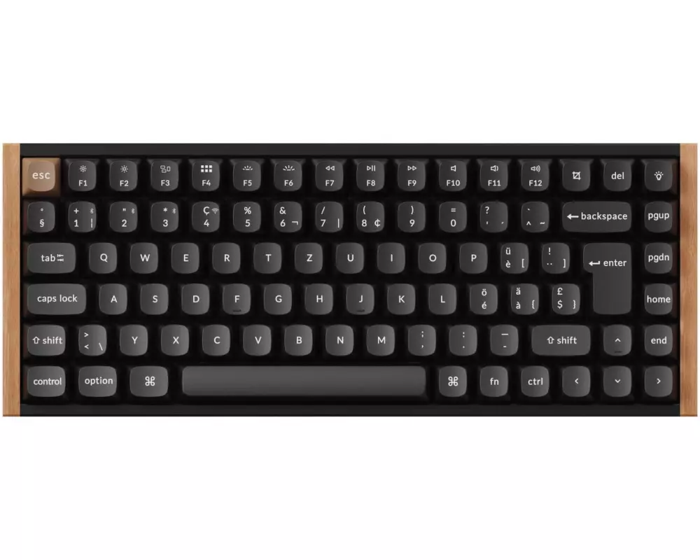 Keychron Gaming-Tastatur K2 HE Black Wood Magnetic Switch