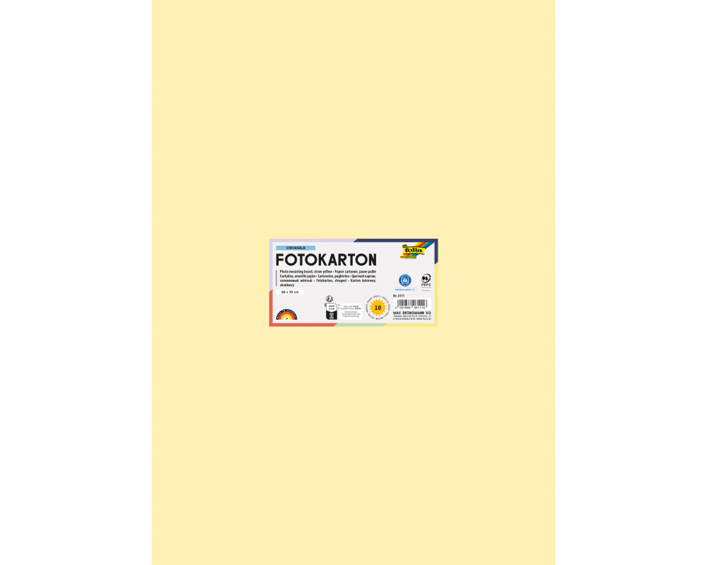 FOLIA Fotokarton 50x70cm 6111 300g, strohgelb