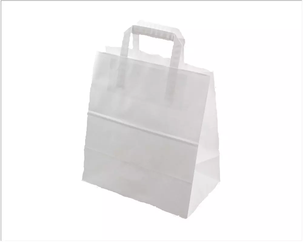 ELCO Geschenktüte mit Flachhenkel 26 x 16 x 29 cm 50 Stück, Weiss