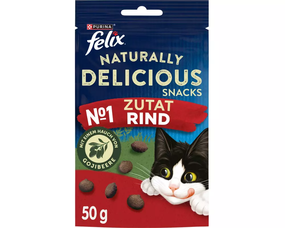 Felix Katzen-Snack Naturally Delicious Rind mit Goji Beere 50 g