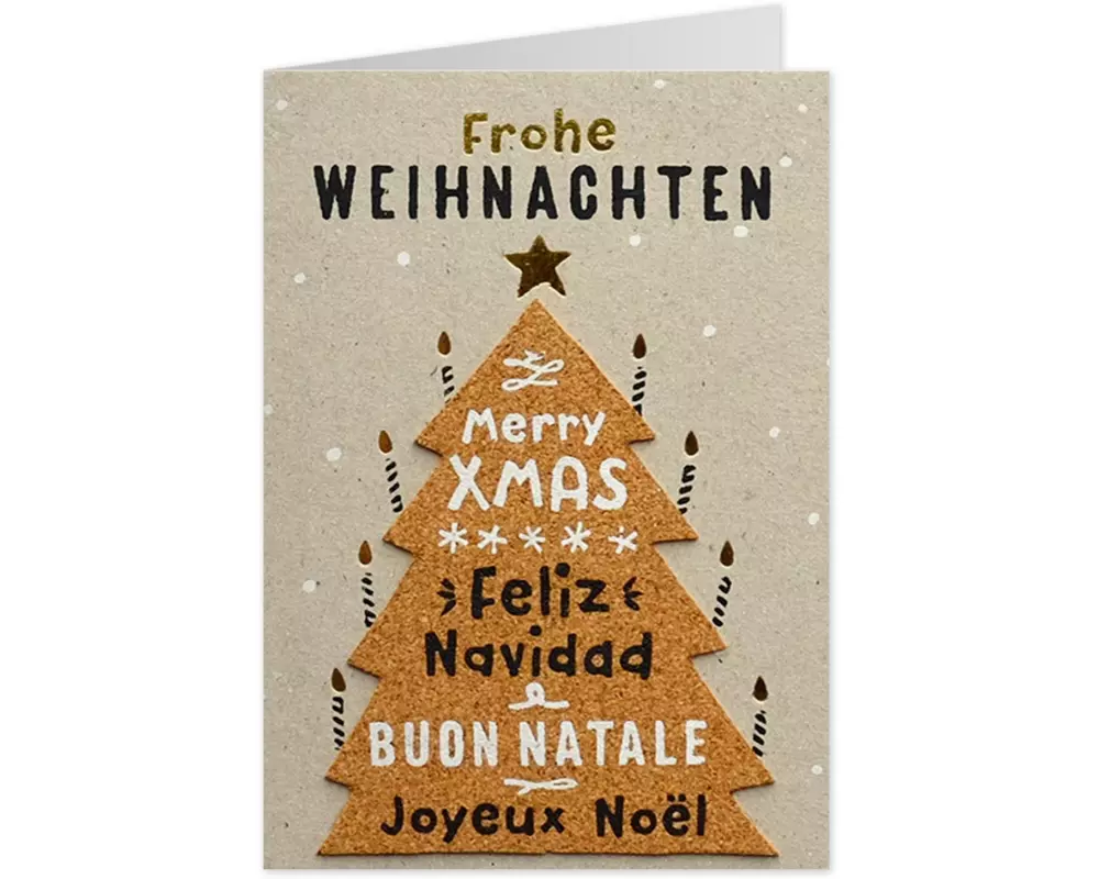 Sheepworld Weihnachtskarte Kork Tannenbaum 11 x 16 cm
