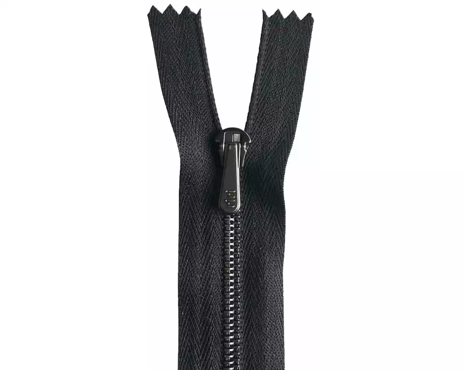 Riri Reissverschluss Metall Länge 14 cm, Schwarz