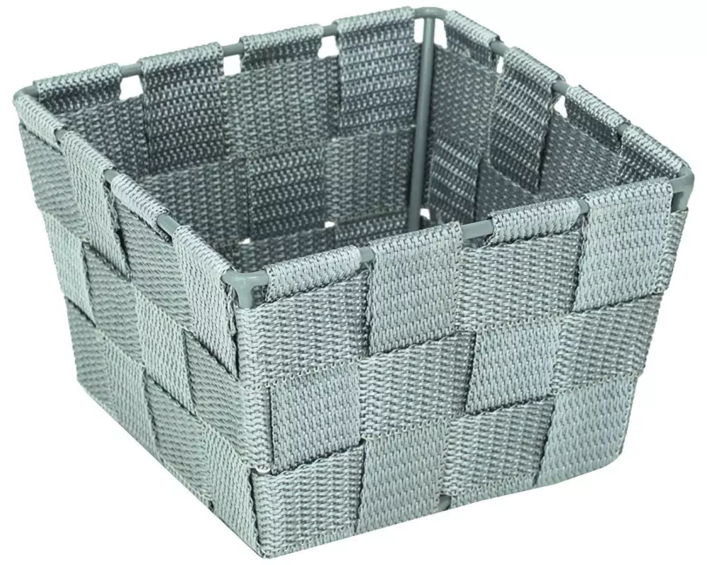 Wenko Aufbewahrungskorb Adria Mini Square 14 x 14 x 9 cm, Grau