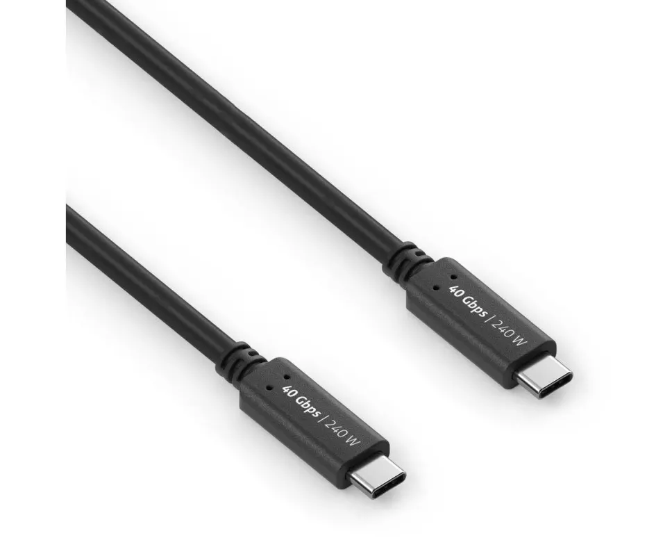 PureLink USB4-Kabel 40Gbps, 240W USB-C - USB-C 0.5 m, Schwarz
