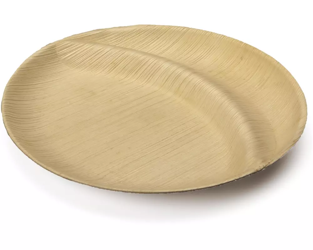 Sier Einwegteller Palm 23 cm, 20 Stück, Hellbraun