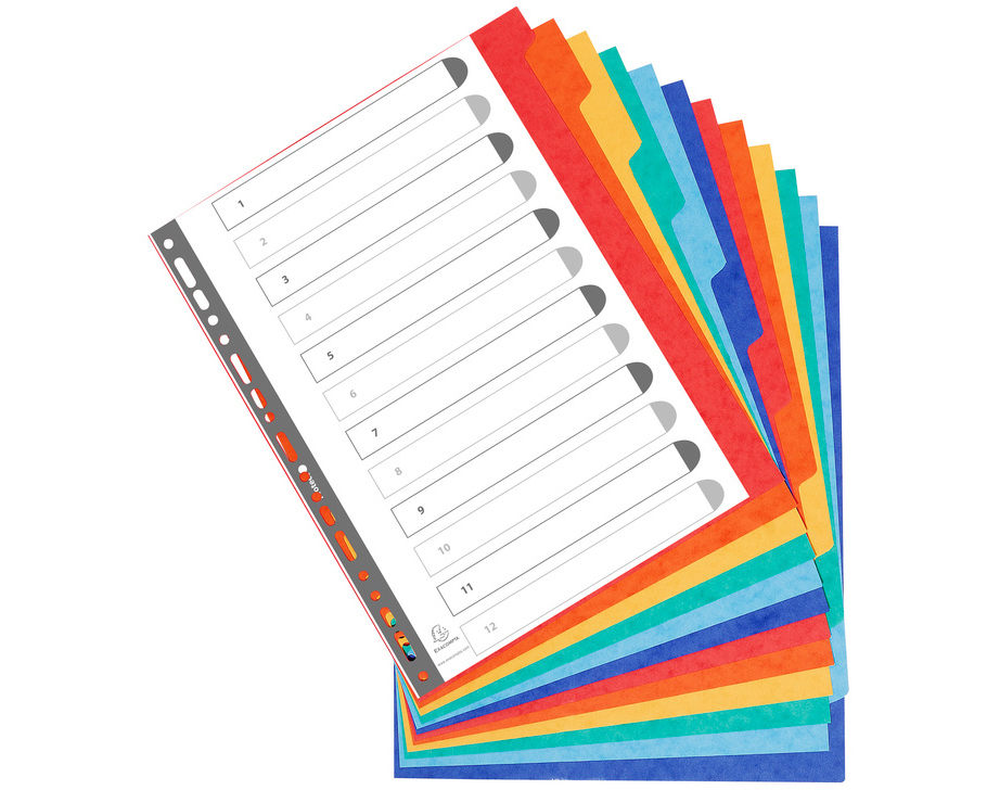 EXACOMPTA Kartonregister A4+ 2612E intensiv 12-teilig