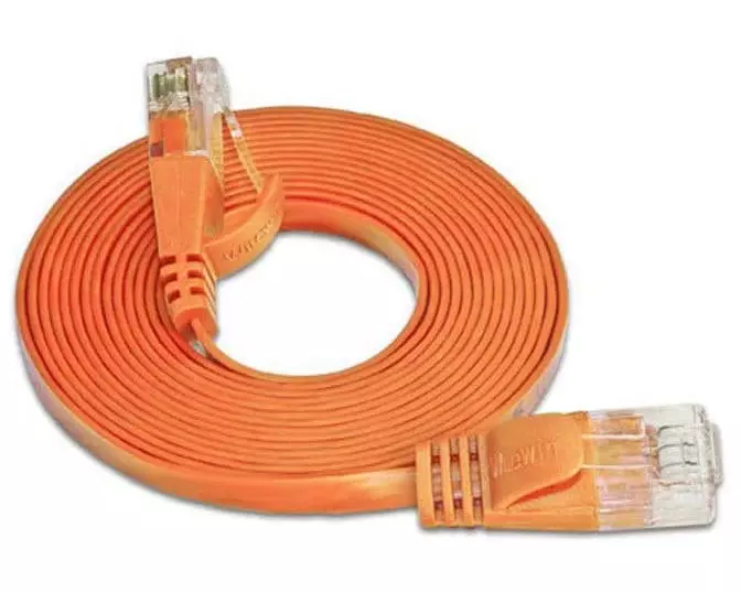 SLIM Slimpatchkabel RJ-45 - RJ-45, Cat 6, STP, 25 m, Orange