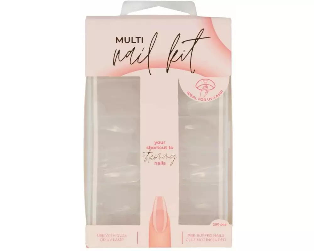 Trisa Accessoires Nagelset Coffin Shape Transparent 200 Stück