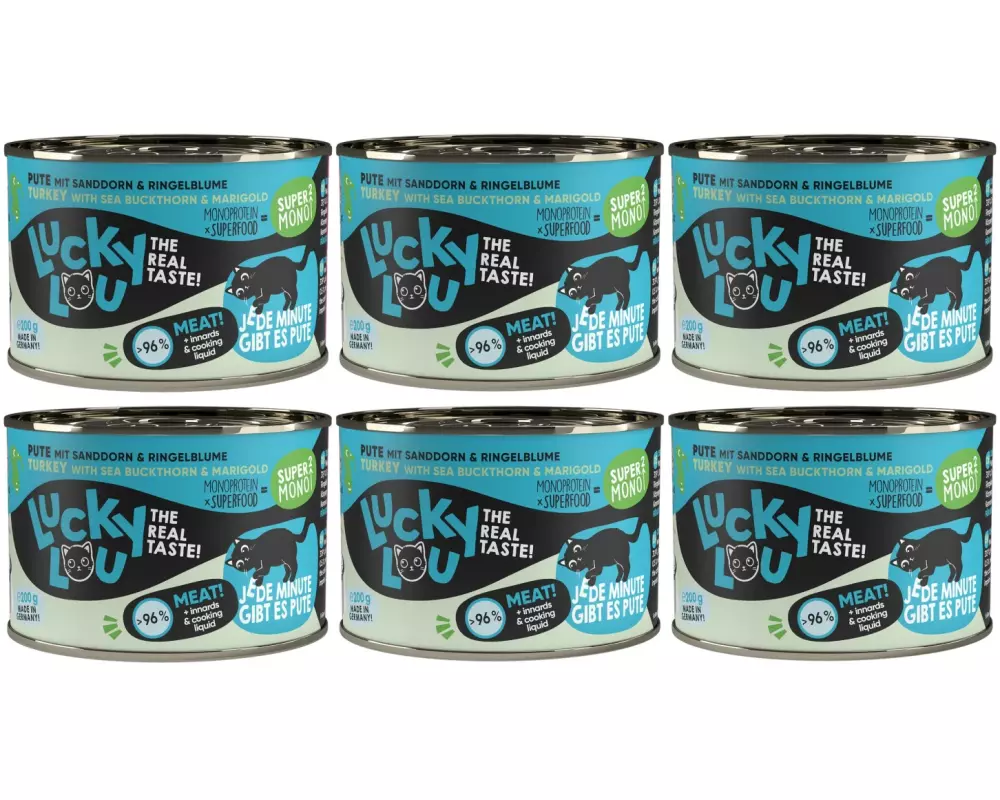 Lucky Lou Nassfutter SuperMono Pute, 6 x 200 g