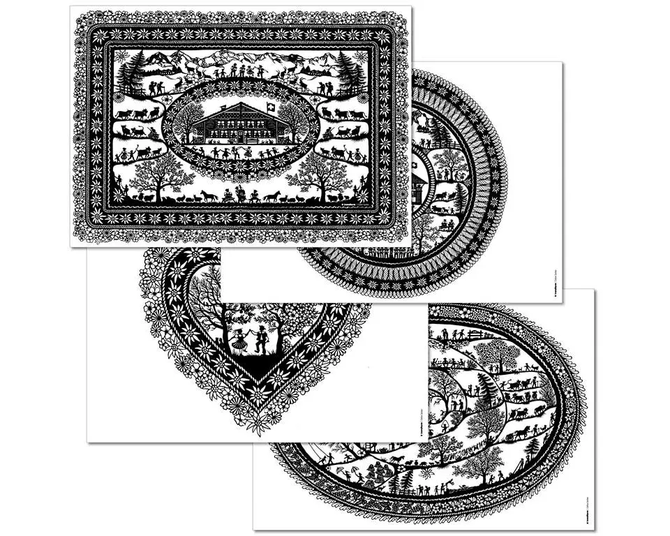 Trendform Tischset Swiss Tradition 2, 29.7 cm x 42 cm, Schwarz/Weiss