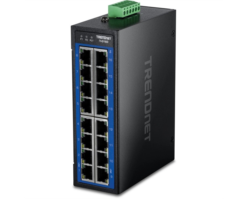 TRENDnet TI-G160 16-Port Gigabit Switch Industrial, DIN-Rail