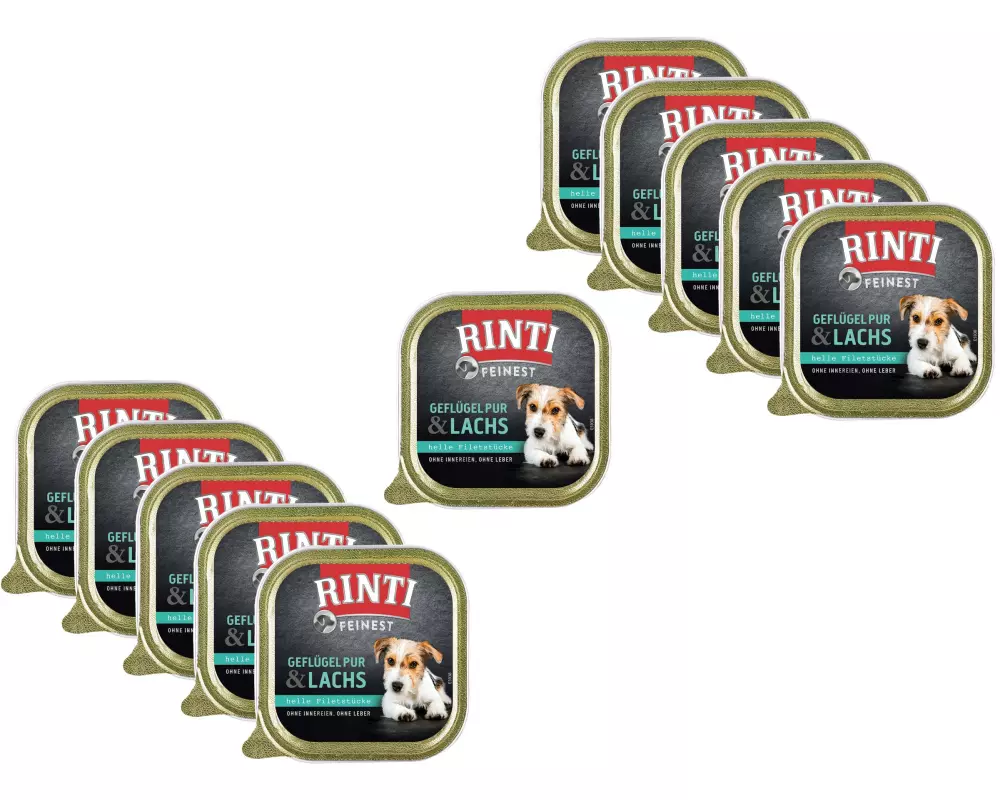 Rinti Nassfutter Feinest Geflügel Pur & Lachs, 11 x 150 g