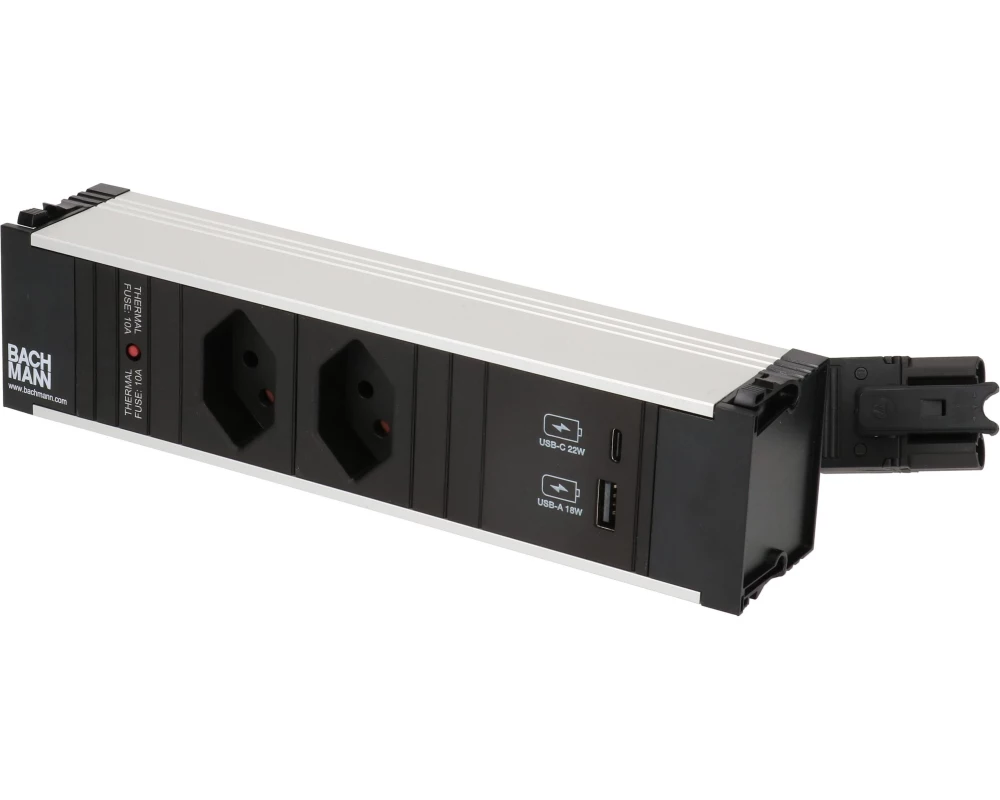 Bachmann Einbausteckerleiste CONI 2x T13, 1x USB A/C