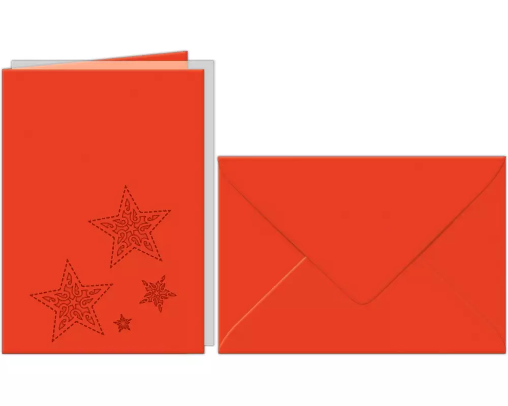 URSUS Weihnachtskarte 5 Stück, Rot, A6+C6