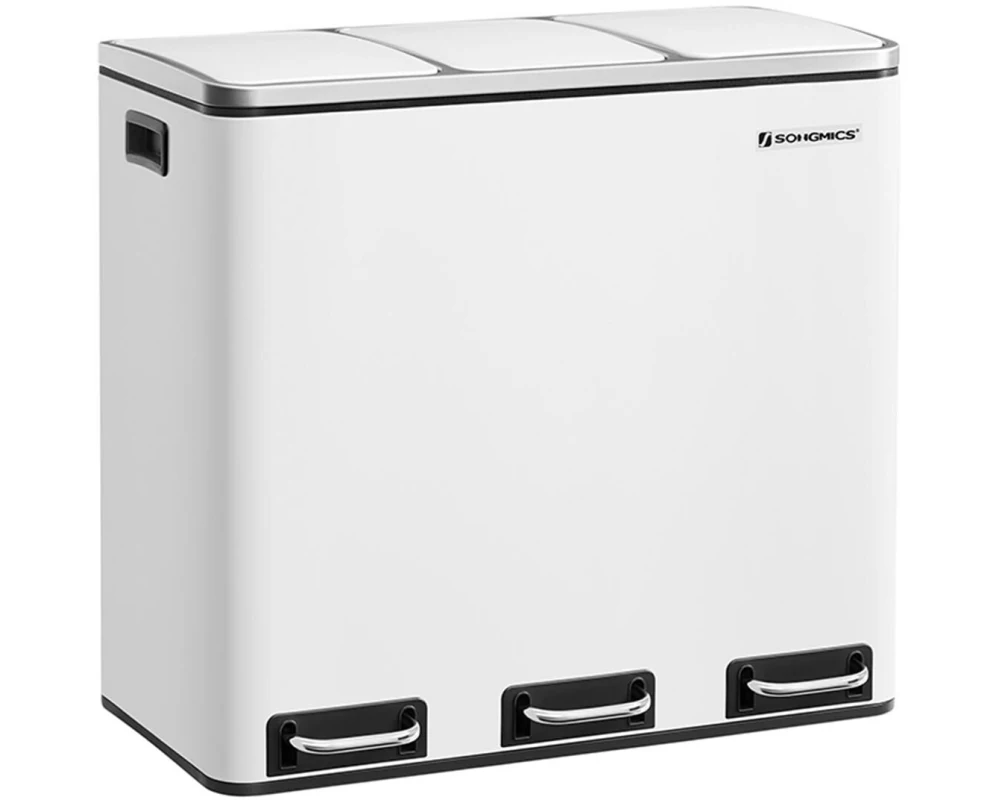 Songmics Treteimer 3 x 18 L, Weiss