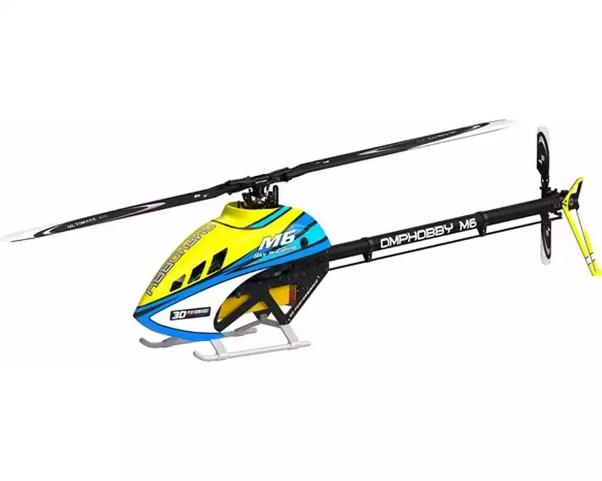 OMPHobby Helikopter M6 Solar-Yellow Bausatz und Rotorblätter