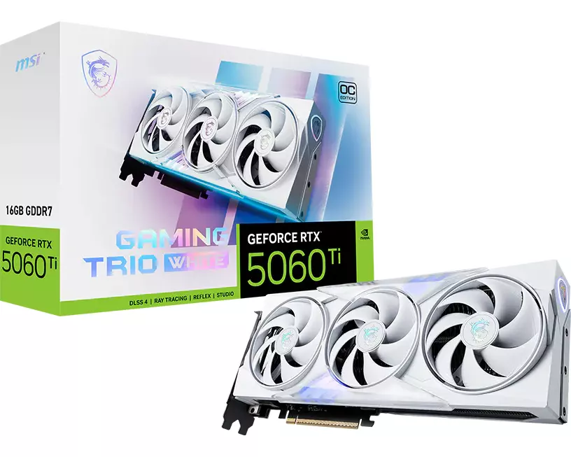 GeForce RTX 5060 Ti 16G GAMING TRIO OC WHITE