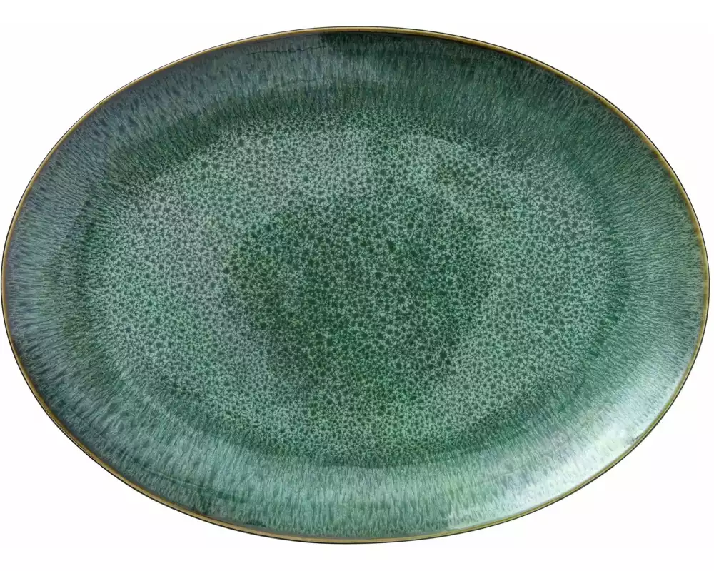 Bitz Servierplatte oval 45 x 34 cm Schwarz/Grün