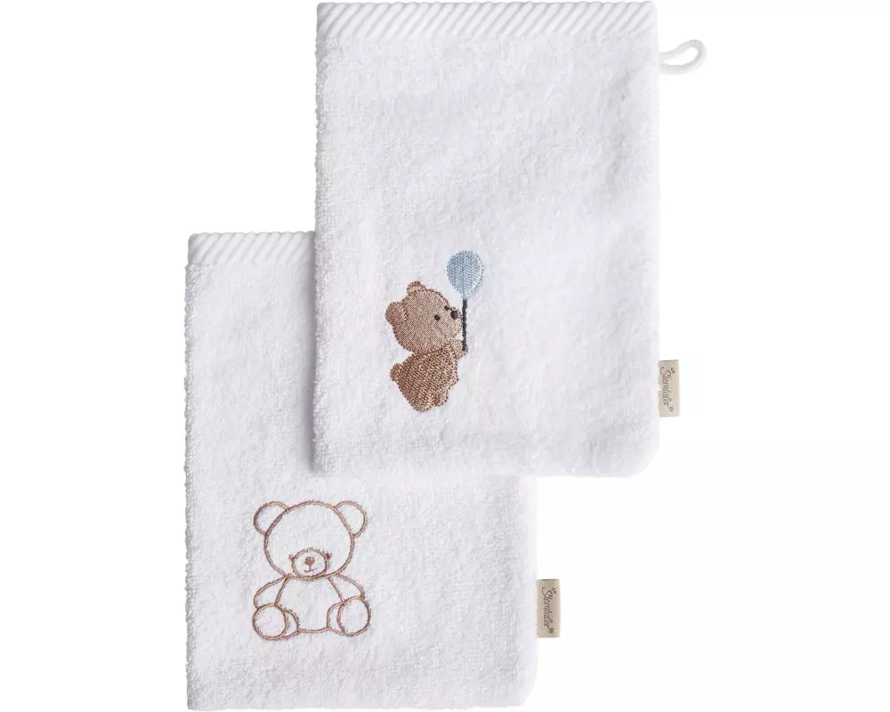 Sterntaler Waschlappen 2er Bär Bo Weiss