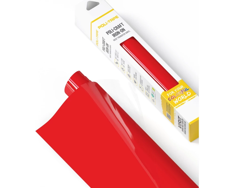 Poli-Tape Aufbügelfolie Poli-Flex turbo, 30.5 x 122 cm, Flammenrot