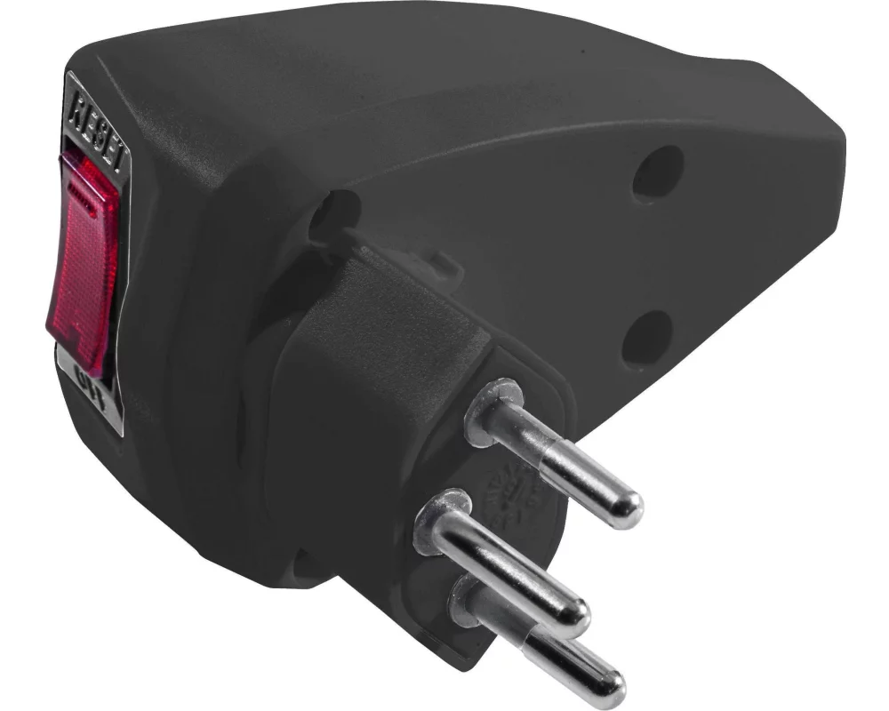 STEFFEN Montagestecker T12 mit Wippschalter Schwarz