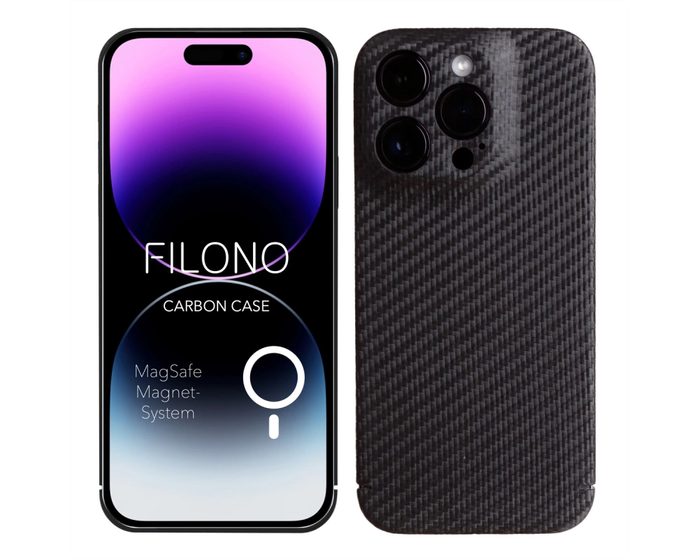Filono Carbon Case iPhone 14 Pro, MagSafe Kompatibel