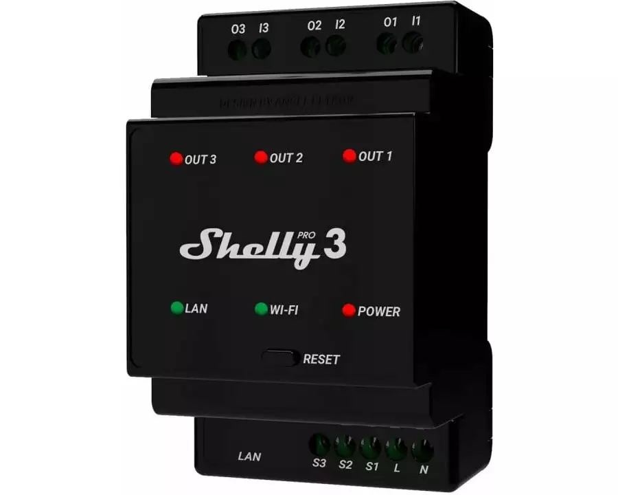 Shelly Pro 3 LAN und WiFi-DIN-Rail Switch