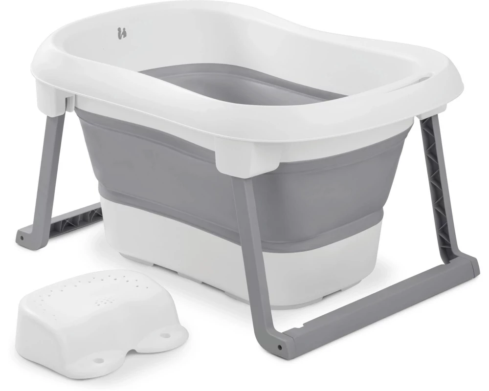 Hauck Baby-Badewanne Wash N Fold L, Weiss/Salbei