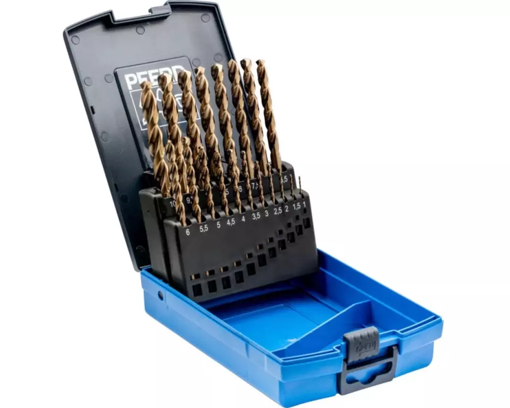 Pferd HSSE-Spiralbohrer-Set 19-tlg. INOX N DIN 338