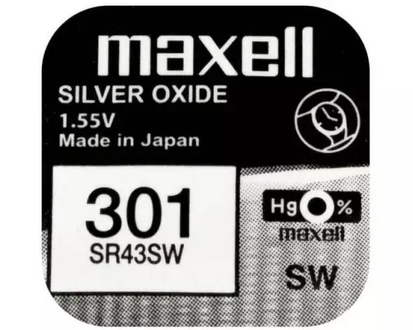 Maxell Europe LTD. Knopfzelle 301 SR43SW , 10 Stück