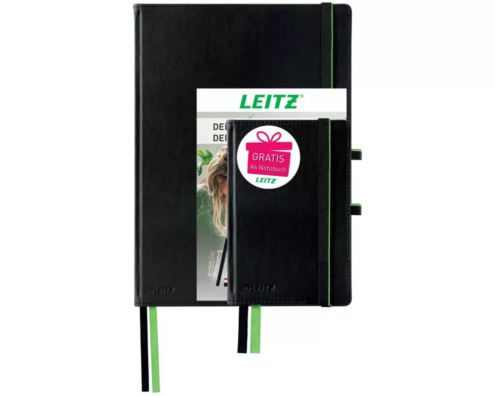 Leitz Notizbuch Complete A4 + Notizbuch A6 Kariert, Schwarz