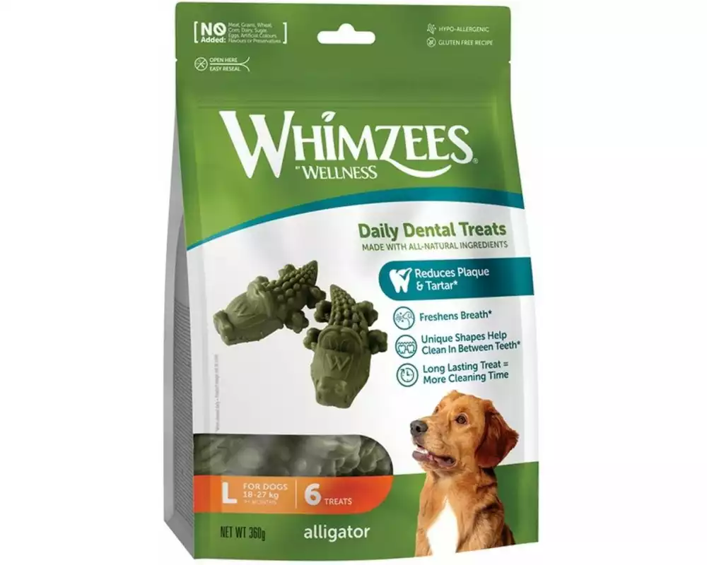 Whimzees Kausnack Krokodil L, 360 g