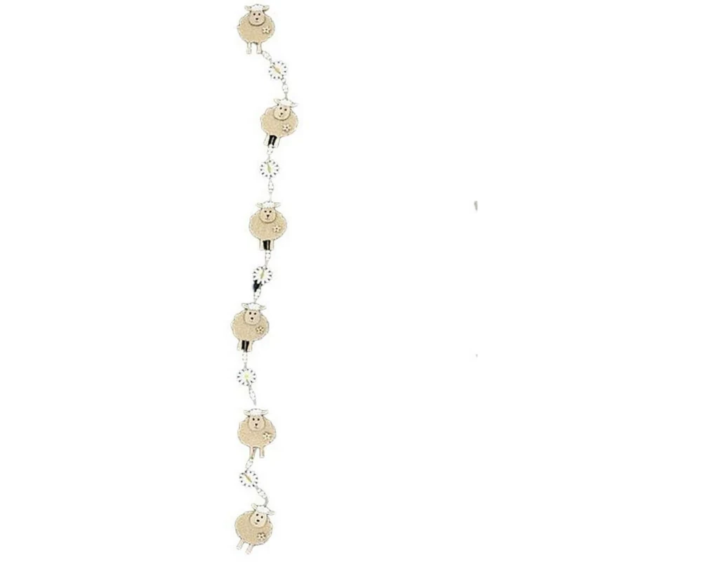 Dameco Girlande Schaf 125 cm, Beige, Weiss