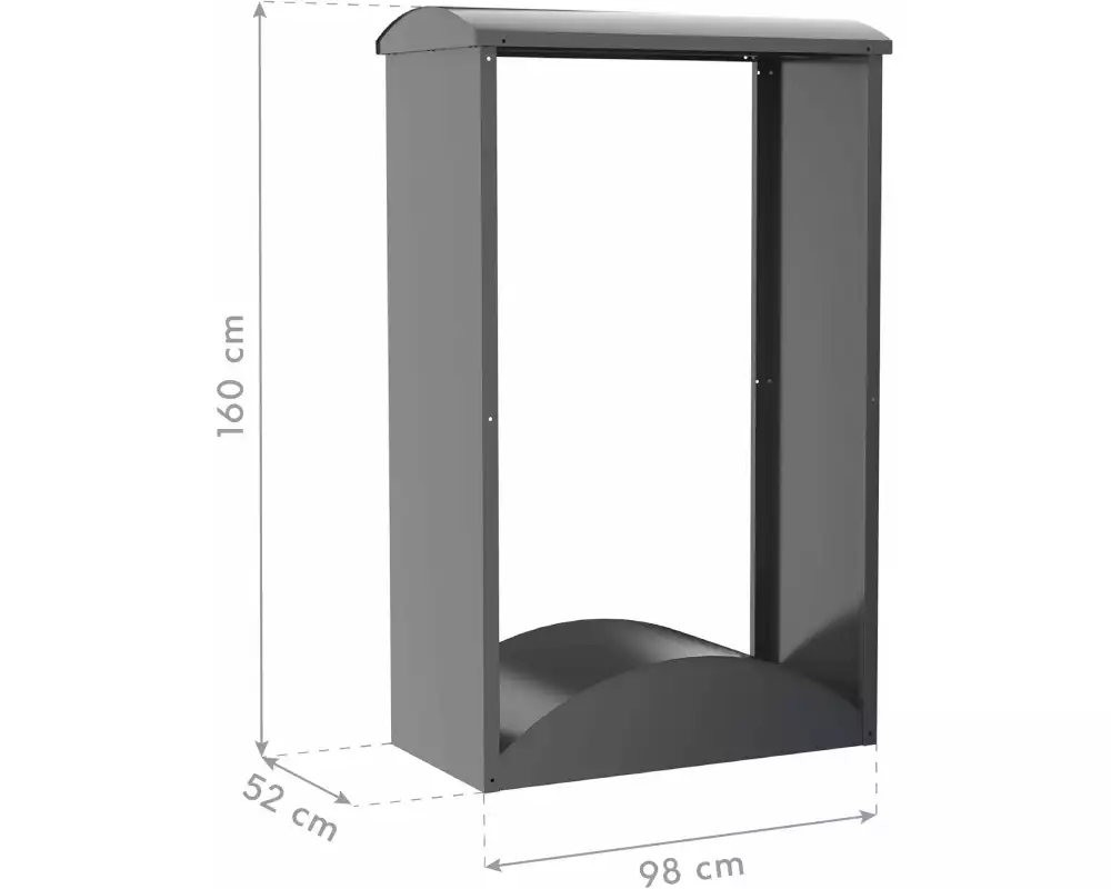 WESTMANN Kaminholzregal Castra A Anthra Anthrazit 98 x 52 x 160 cm