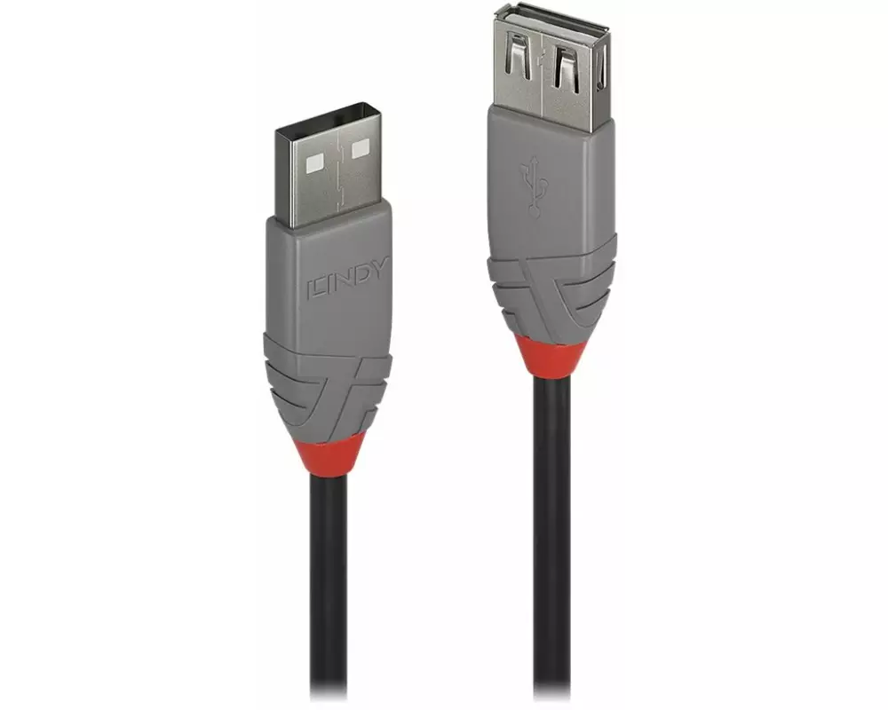 LINDY Anthra Line USB Cable, USB 2.0, USB/A-USB/A M-F, 0.5m