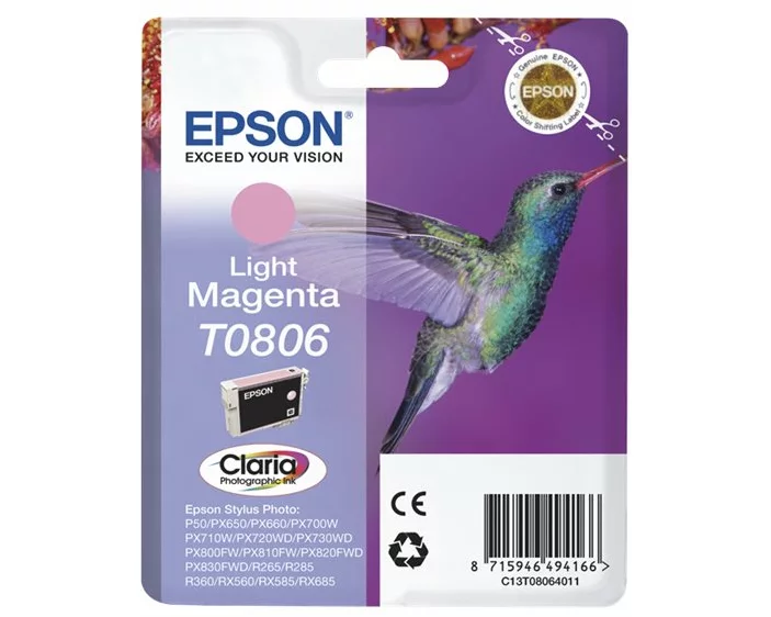 Epson T0806 Ink light magenta Std Capacity 7.4ml 685 pages blister